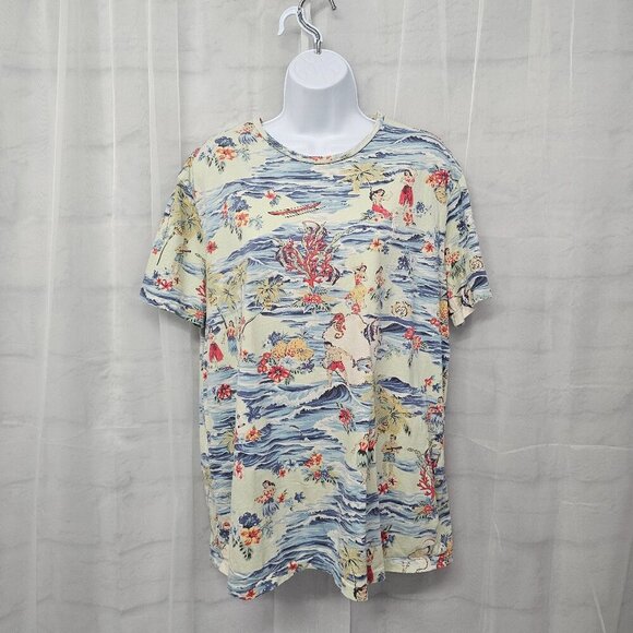 Polo Ralph Lauren Blue Green Hawaiian Tee Shirt Tropical Beach Logo L - Picture 14 of 14